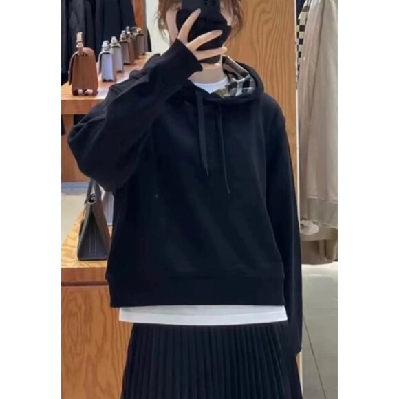 Burberry Women’s Talley Vintage Check Hoodie Black S - Picture 9 of 9